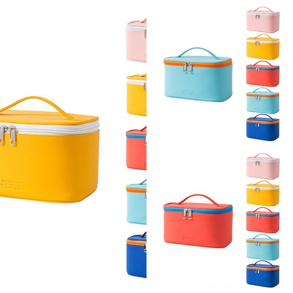 

candy color cosmetic female portable cosmetic storage portable large capacity waterproof pu storage bag aviation wash bag