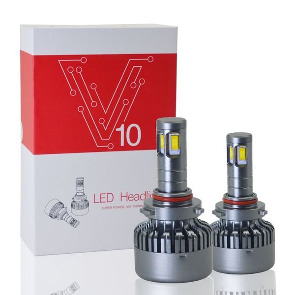 

new v10 9005 car led headlights 9600lm 120w 12v fog lights general headlights car led lights silent fans bulbs