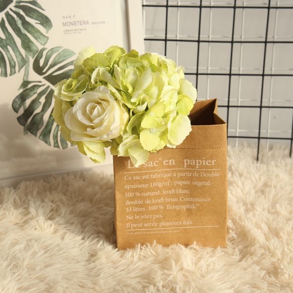 

silk rose hydrangea hybrid bouquet artificial flower bridal bouquet wedding decoration diy home party