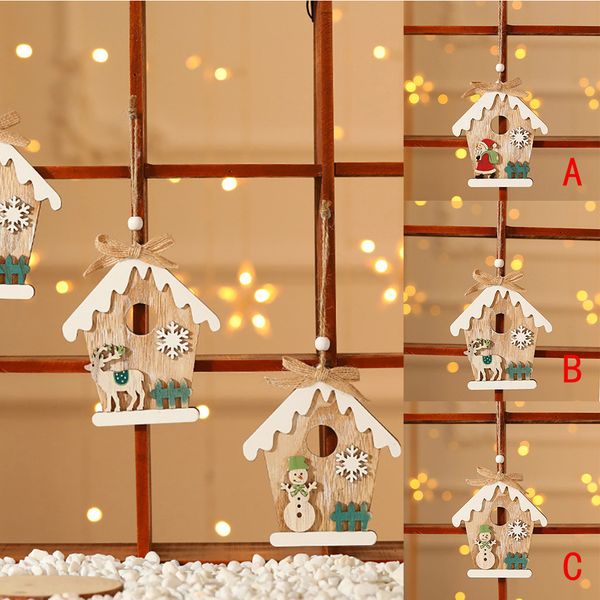 

christmas wooden pendant children's gift christmas tree tag scene decor pendant new year decorations merry natal