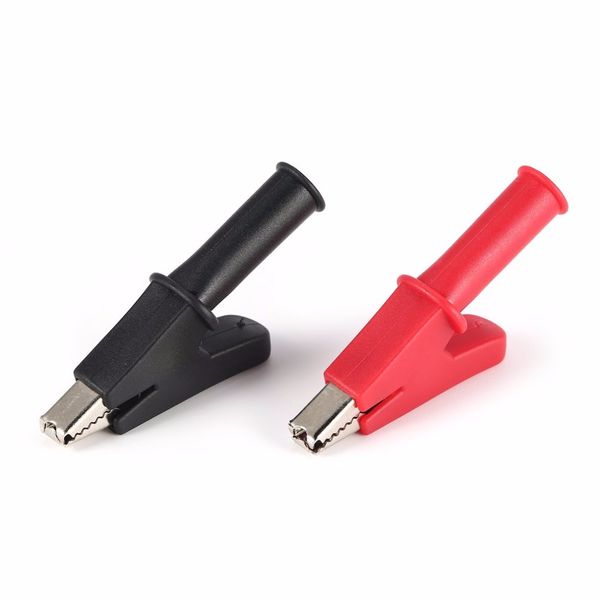 

2 pcs full protective alligator clips crocodile electrical clamp for multimeter test leads pen testing cable probe
