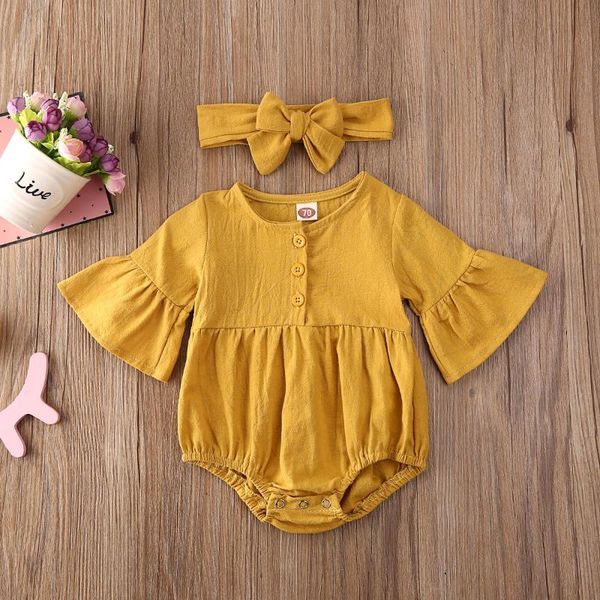 

pudcoco новорожденного baby girl одежда сплошного цвета длинного рукав трикотажного хлопок romper комбинезон стяжка 2pcs наряды одежда, White