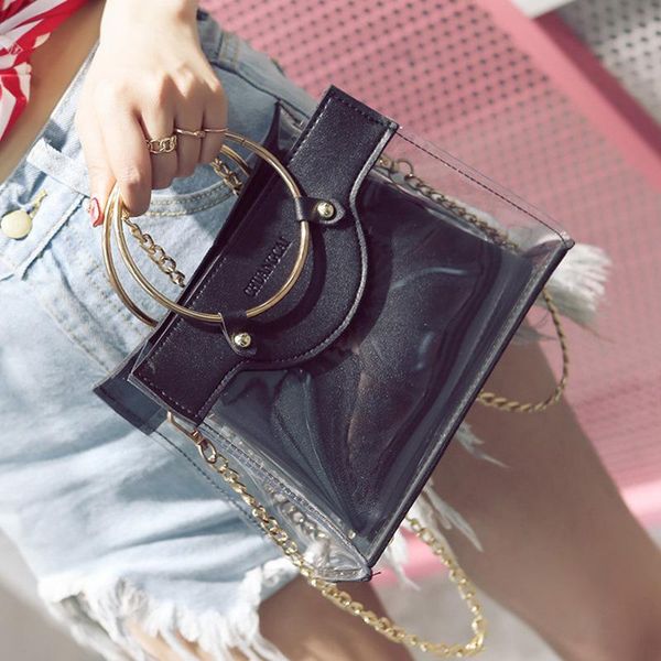 

women's bags handbags designer women pu leather fashion jelly bag wild ring handbag chain small ladies shoulder messenger bag