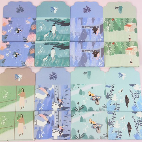 

1pack/lot cute kawaii envelope for postcard time shakes letter paper eight design random wedding envelope gifts