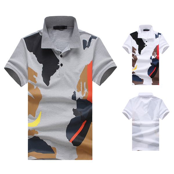 

new men's european-style flat camouflage printing short-sleeved t-shirt q61, White;black