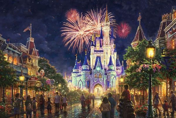 

thomas kinkade main street usa home decor handpainted &hd print oil paintings on canvas wall art pictures 200121