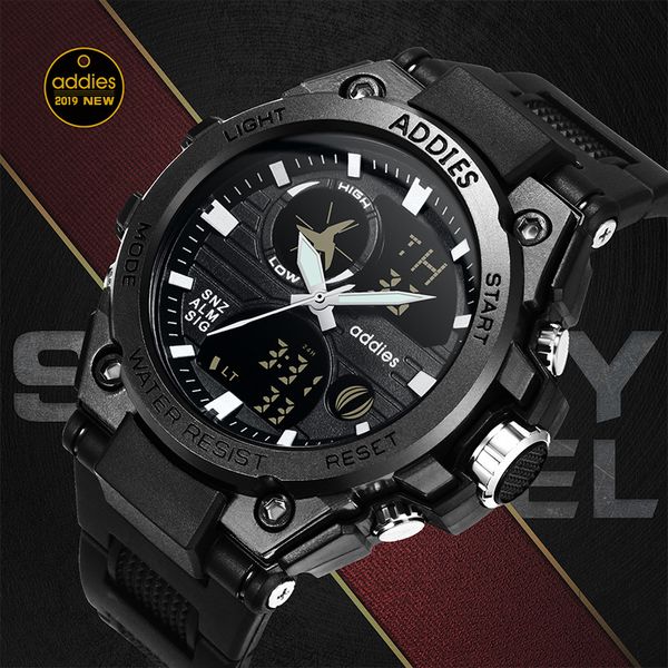 

new 2019 waterproof luminous multifunction watch men's outdoor sports special forces watch men's electronic, Slivery;brown