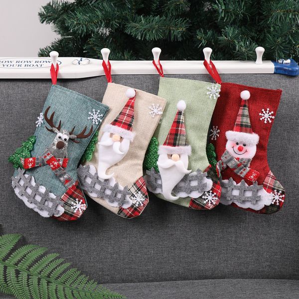 

#sh lovely christmas stockings socks 2018 new year santa claus candy gift bag xmas tree decor festival party supplies