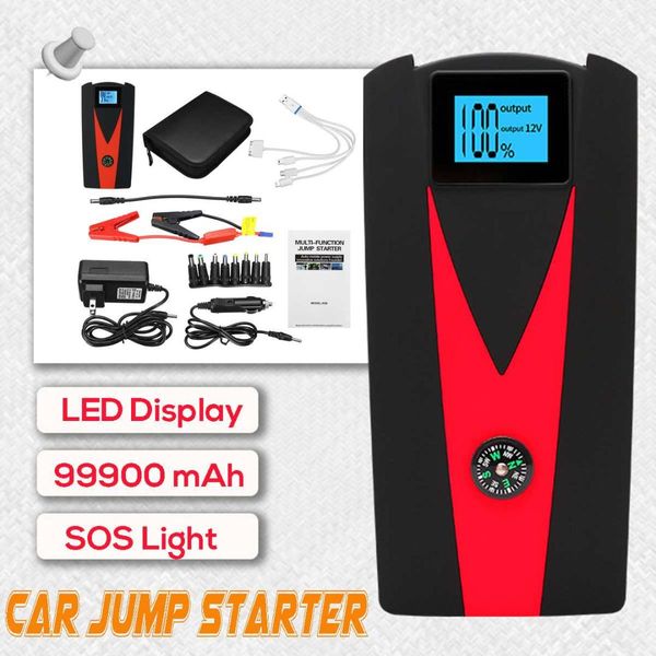 

multifunction 99900mah car jump starter 800a led usb power bank portable emergency car battery charger starting device