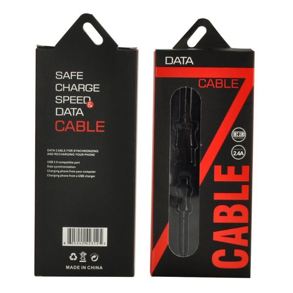 

paper pvc retail packing box data line hang hole packing case boxes packages for mobile phone usb cable