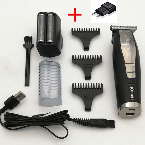 

2 in 1 hair beard trimmer electric shaver for men 0mm baldheaded hair clipper reciprocating razor finish shaving machine