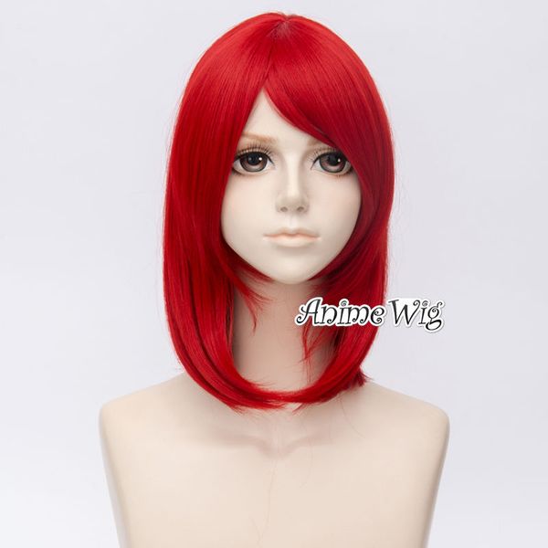 

40см аниме красный короткий парик косплей, Black