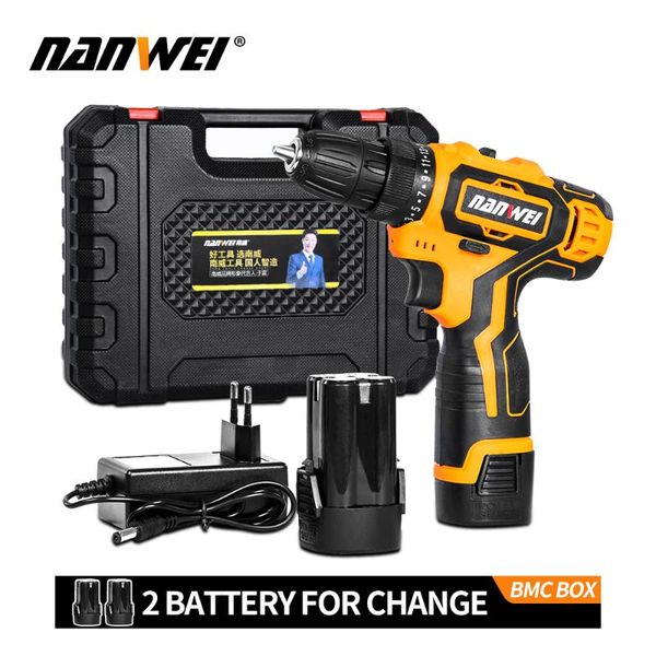 

nanwei 12v 18v cordless drill electric screwdriver mini wireless power driver dc lithium-ion battery 3/8-in
