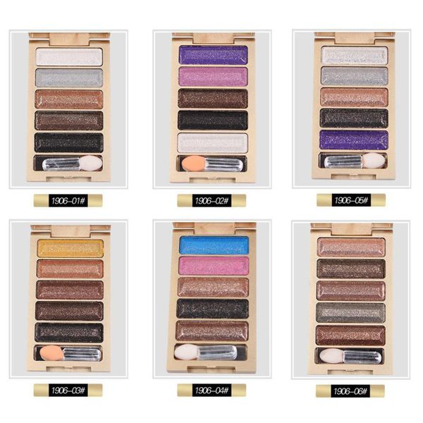 

fashion pretty new 5 color glitter eyeshadow makeup eye shadow palette waterproof eye makeup tool long-lasting natural