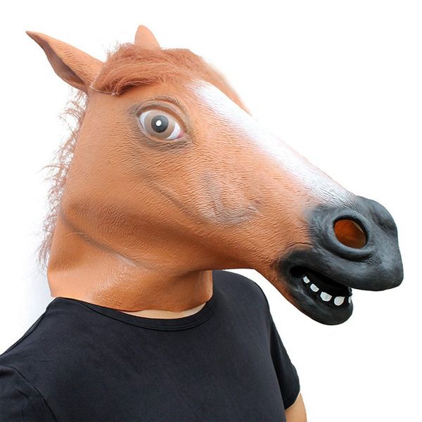 

halloween mask horse head mask latex creepy animal costume theater prank crazy party full face props novelty christmas