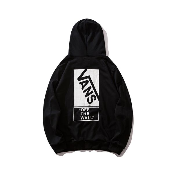 

van classic tide brand sweater mens designer hoodie fashion round neck sweater luxury logo printed hoodie cotton sports hoodie, White;black