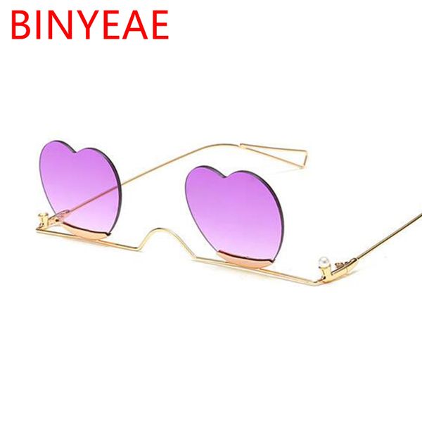 

purple heart sunglasses 2019 new women brand fashion gradient shades metal punk sun glasses female, White;black