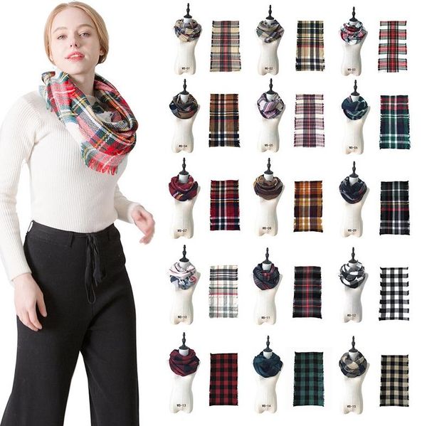 

fashion plaid pashmina scarf woman oversized tartan wrap shawl outdoor lady tassel scarves winter warm blanket ljj_ta1434, Blue;gray