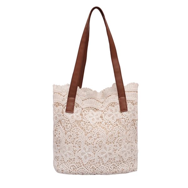 

women girls fashion lady literary lace hollow versatile handbag shoulder bag clutch for travel shopping#t2