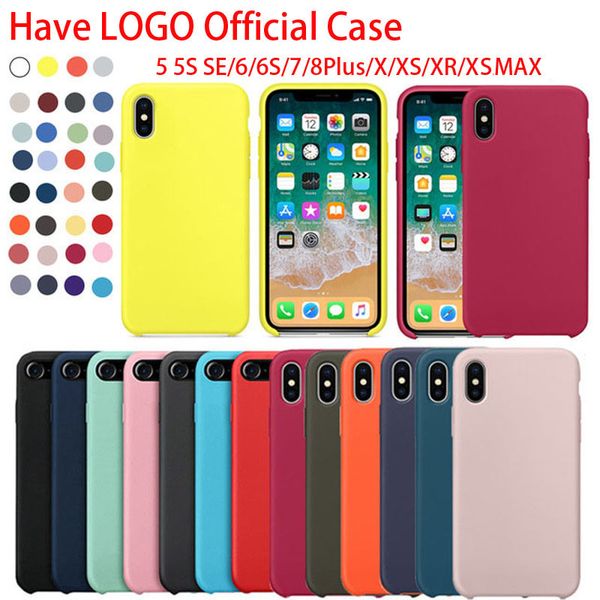 

have logo original silicone cases for iphone 6 7 8 plus liquid silicone case cover for iphonex xr xs max with retail package