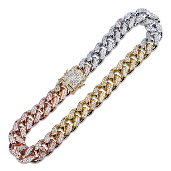 

Hip hop full diamond nail pendant necklace micro cubic zirconia copper pendant et diamond necklace miami cuban link chain 3 co