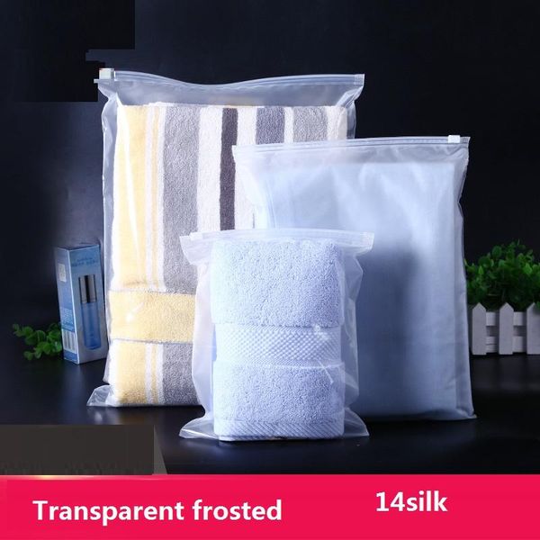 

30*40cm*14silk clothing zipper bag clothes storage packaging bag transparent matte