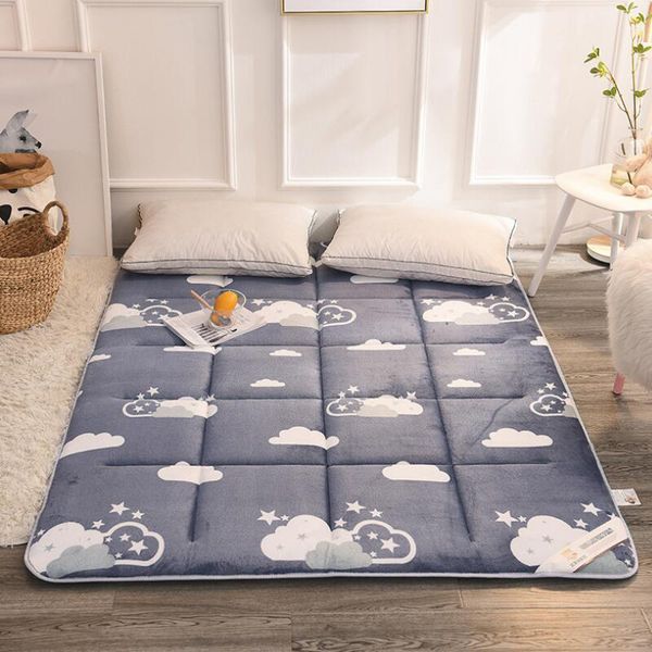 

thick flannel tatami folding kingsize bed cushion pad for home super soft warm mattress pad safety material bedroom funiture