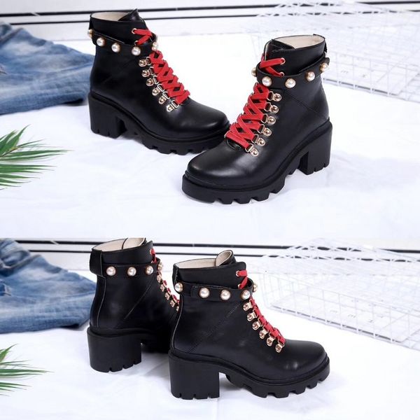 

women martin boots calfskin leather spikes rivet boot lace up ankle bottes booties australia bottines over the knee 9s1, Black