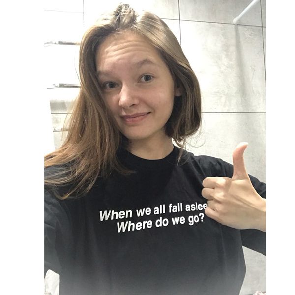 

billie eilish тенниска все, что я wanted рубашки когда мы все заснуть где do we go eu размер 100% хлопок мужской тройники, White;black