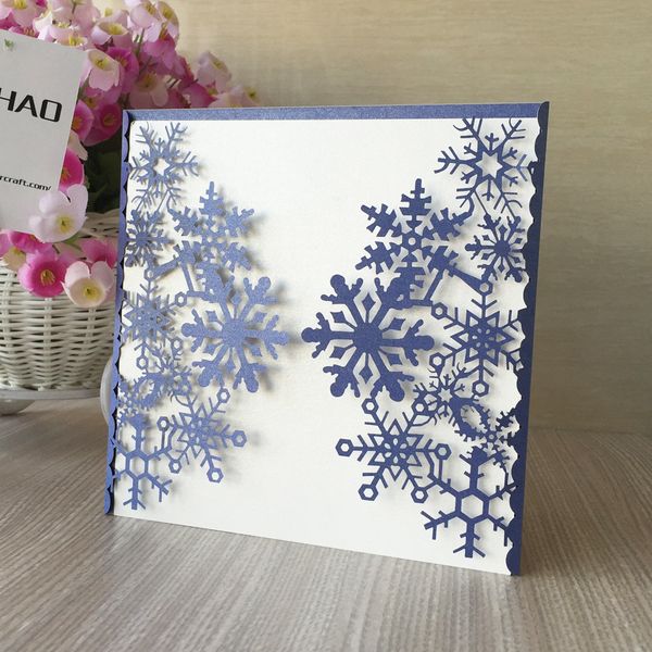 

20 шт. / лот вырез снег pattern свадебные приглашения конверт открытка зима тематическая вечернее платье приглашения рождественский фестивал, Black