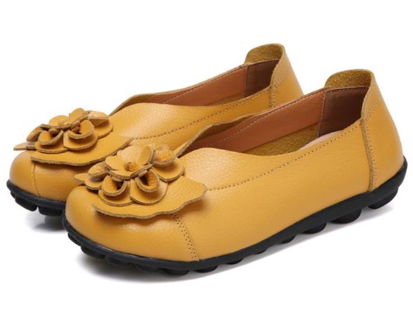 

women's shoes leather non-slip soft bottom women flats casual shoes 1378, Black