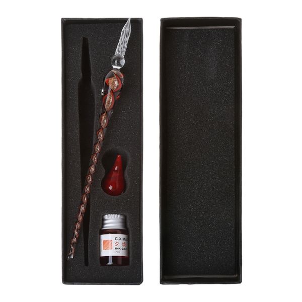 

vintage handmade art elegant crystal glass dip pen sign ink pens gift h7ec