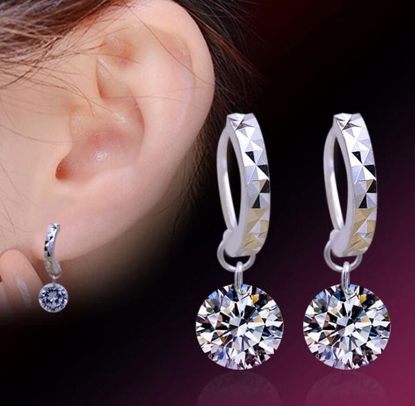 zircone naturale orecchini di diamanti nudi delle donne temperamento femminile nuova versione coreana di orecchini in argento silver-plated WY523