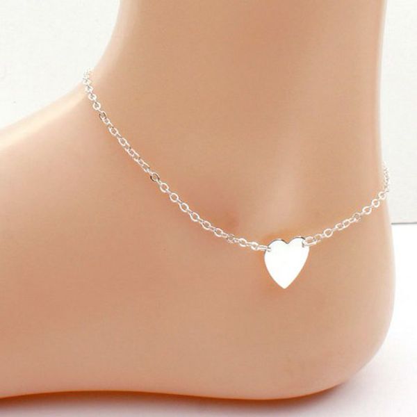 

fashion love peach heart anklets foot chain summer beach adjustable anklet bracelets for women jewelry, Red;blue