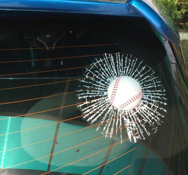 

car styling baseball funny car stickers and decals tennis hits car window funny