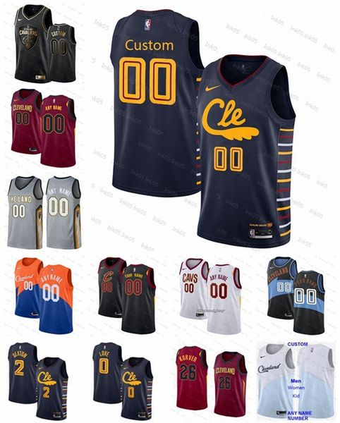 

customized cleveland cavaliers custom mens women kids name number basketball jerseys sexton love james garland nance jr. crowder, Black;red