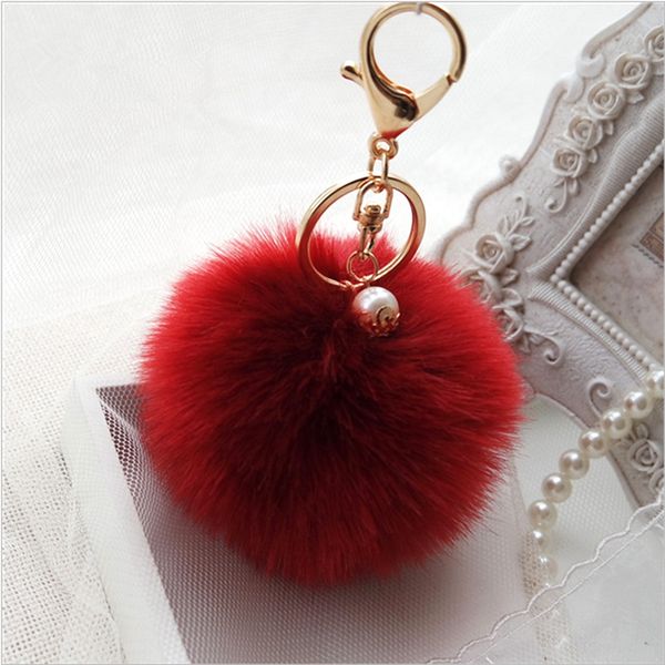

1pc girl women cute soft plush ball pendant keychain car purse bag key ring