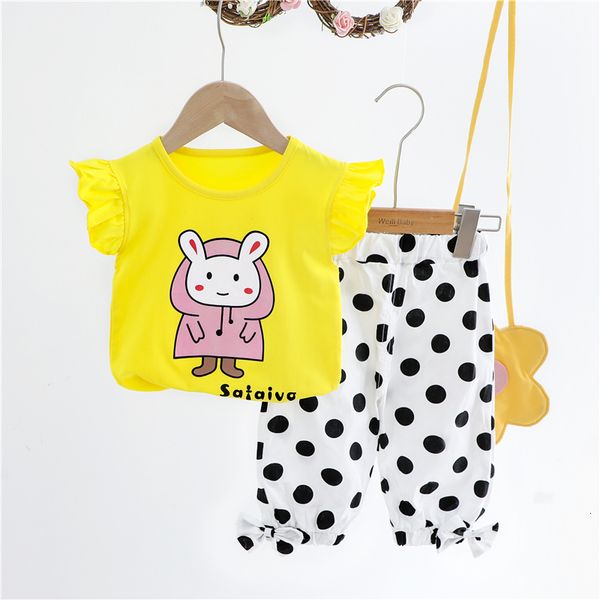 

girls sets 2020 clothing summer baby short sleeve t shirt dot shorts infant clothes children kids vacation clothing, Blue