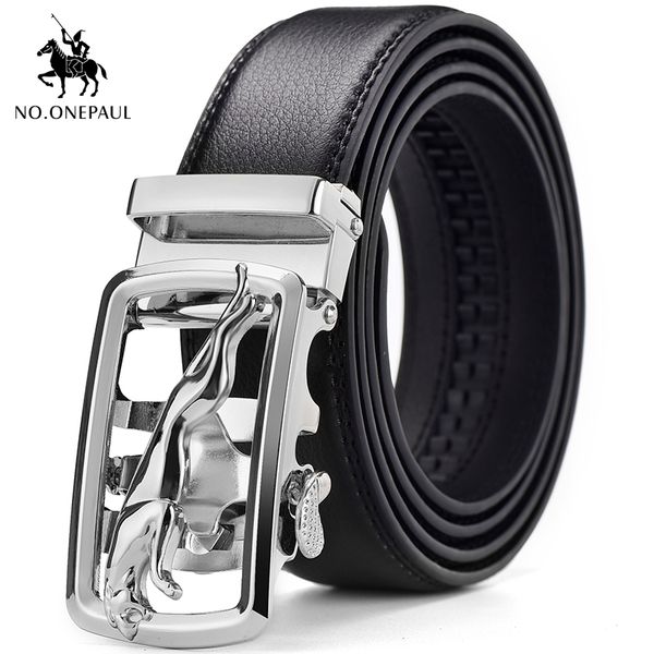 

no.onepaul latest design men's leather belt high-grade leather men's business style automatic fashion shoe buckle, Black;brown