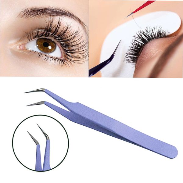 

kanbuder antistatic clamp precision tweezer stainless steel eyebrow tweezers eyelash curler clip plucking nail art equipment