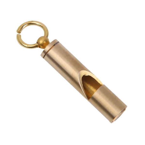 

1pcs outdoor vintage survival brass key chain pendant whistle first aid tool