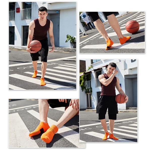 

socks men's sports sock for outdoor cycling basketball running winter hiking tennis non-slip cotton socks 2019 new, Black