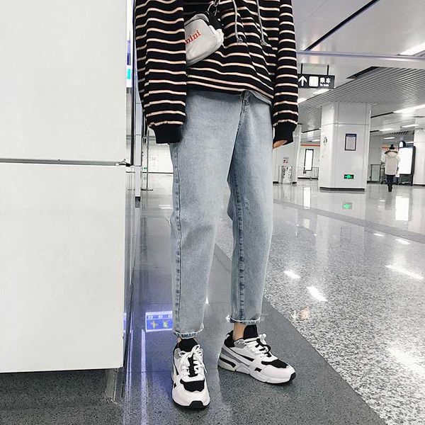 

2020 summer men's new light blue cowboy casual pants male stretch slim fit classic jeans black biker denim trousers size s-2xl