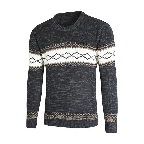 

2019 spring men's casual sweater pullover , irregular graphic round neck men's sweaters large size slim sweater s-3xl, White;black