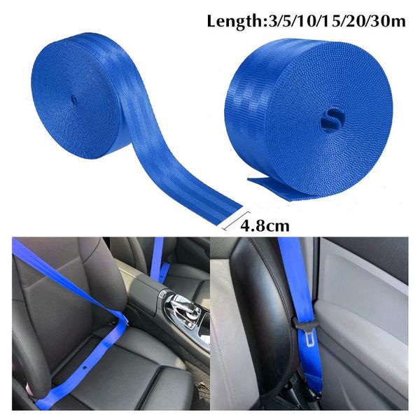 

blue 3-30m car seat belt webbing strap thicken modified child safety belt 4.8cm wide nylon car sccessories backpack belts