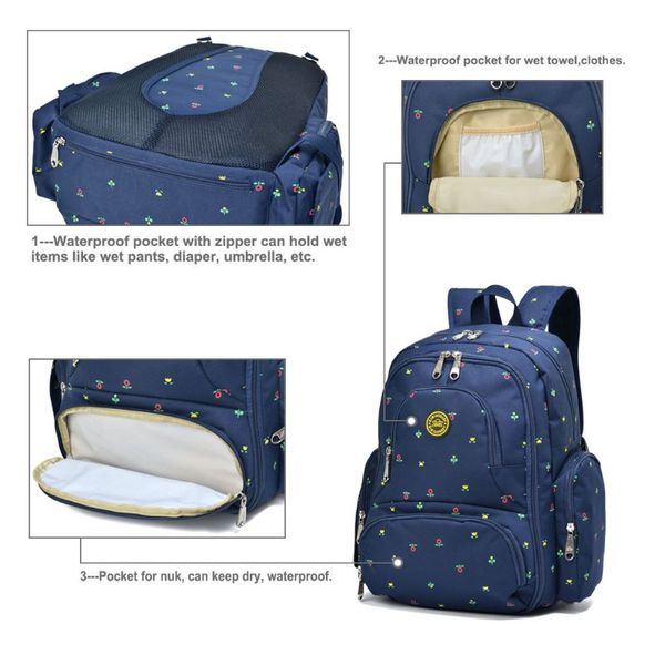 

diaper mummy baby care nappy organizer large capacity travel backpack with thermal bag changing pad stroller straps 517d