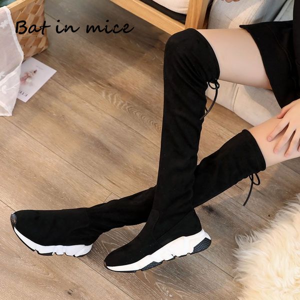 

2020 new winter fashion women over the knee boots casual high heels women shoes winter warm boots snow botas mujer w046, Black