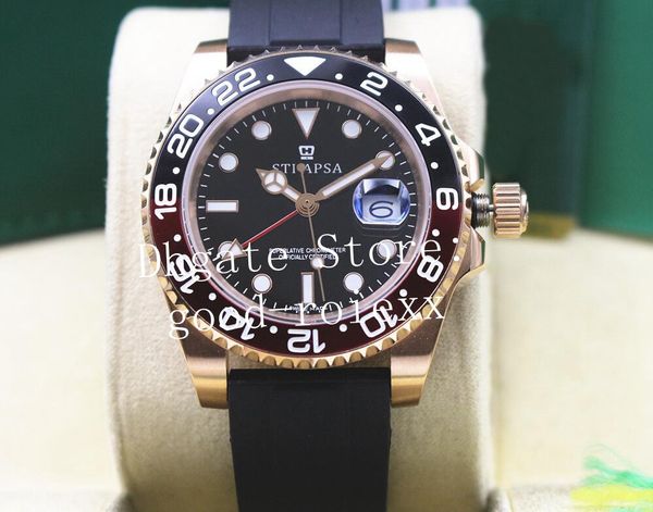 

luxury men's rose gold watches red black automatic 2813 watch men 116719 batman 126710 gmt ii pepsi oysterflex 126711 116710 wristwatch, Slivery;brown