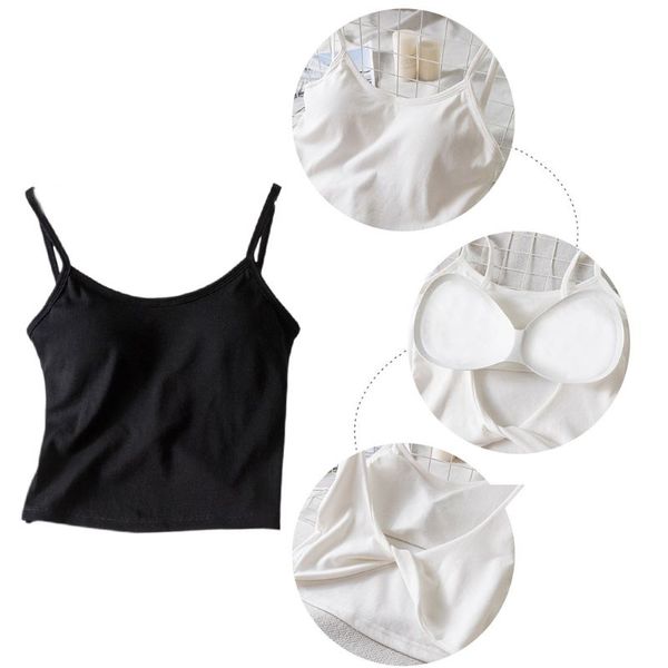 

womens backless twist knot camisole summer bight solid color padded tank casual basic slim fit sling vest beachwear, White