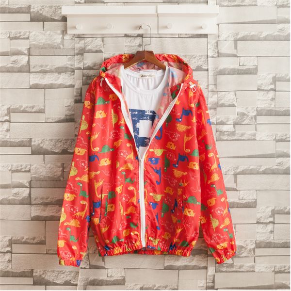 

spring new thin jacket men fashion cartoon print casual hooded jacket man streetwear trend wild hip hop loose bomber, Black;brown